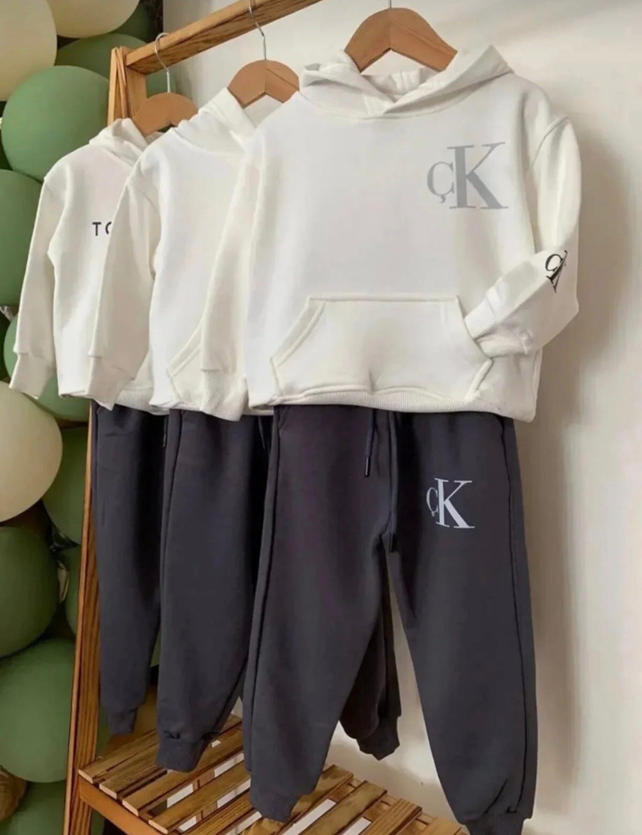 Çocuk Erkek 2 İplik Eşofman Takımı Kapüşonlu Sweatshirt 2’li Spor Takım
