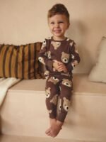 Çocuk Sevimli Ayıcık Pijama Takımı - Görsel 9