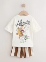 Çocuk Toy Story "Howdy" Baskılı Çizgili Şortlu Takım - Görsel 2