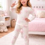 Kız Çocuk Pembe Yıldızlı Pijama Takımı