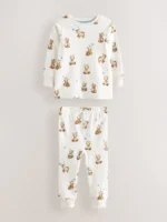 Çocuk Yıldızlı Ayıcık Desenli Pamuklu Pijama Takımı