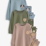 Çocuk Hayvan Figürlü Nakış Aplikeli Pijama Takımı