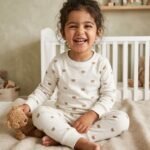 Çocuk Minik Ayıcık Desenli Pamuklu Pijama Takımı