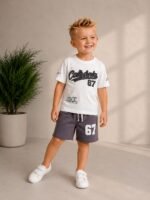 California Baskılı Şort Tişört Takım - Görsel 2