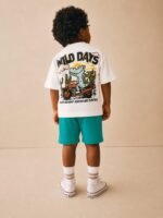"Wild Days" Dinozor Baskılı Şortlu Takım - Görsel 7