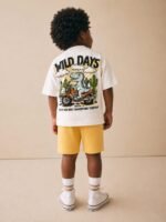 "Wild Days" Dinozor Baskılı Şortlu Takım - Görsel 5