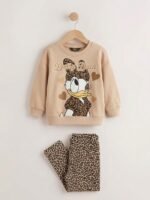 Daisy Duck Baskılı Leopar Desen Günlük Takım